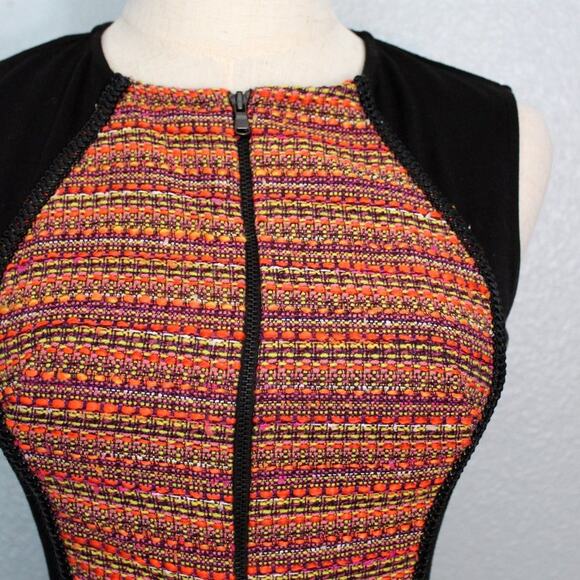 Rachel Roy Orange Tweed Panel Bodycon Sheath Dress Size 0 - Picture 6 of 11
